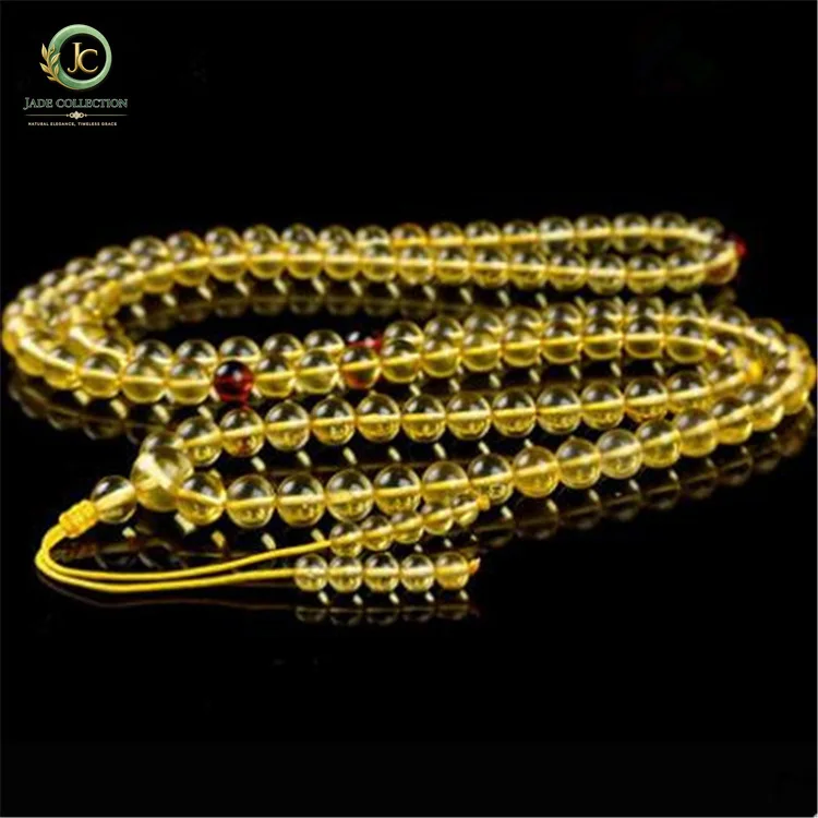 Natural Amber Bracelet 108 Bead Mala Necklace Men Women Fine Jewelry Genuine Baltic Amber Multilayer Tassel Charm Bracelets