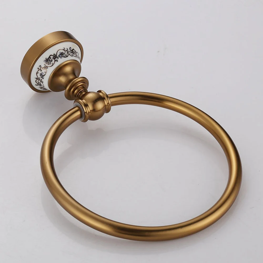 Bad Wand Montiert Runde Handtuch Ringe Handtuch Rack Gold Blau Und Weiß Porzellan Handtuch Ring Handtuch Rack Küche Lagerung Accessoy