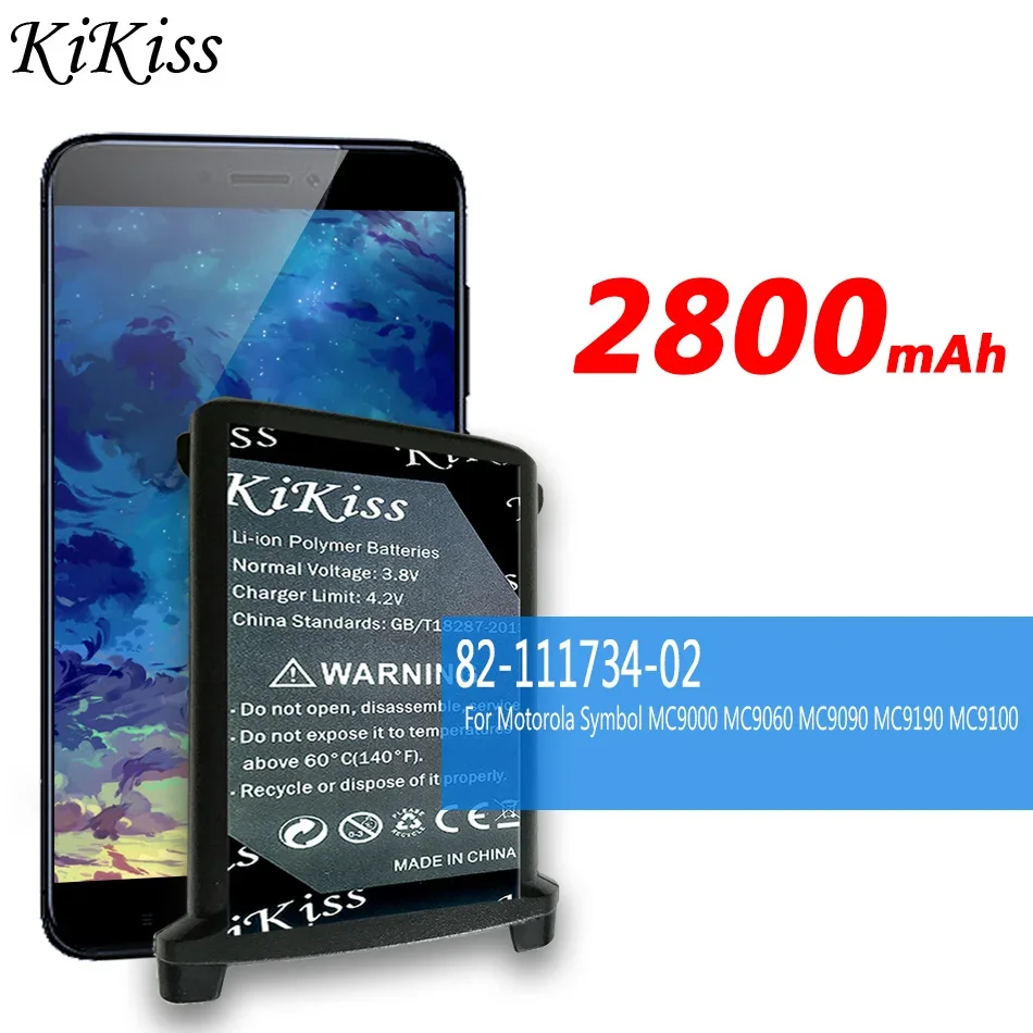 

2800mAh KiKiss Battery 82-111734-02 8211173402 For Motorola Symbol MC9000 MC9060 MC9090 MC9190 Mobile Phone Batteries