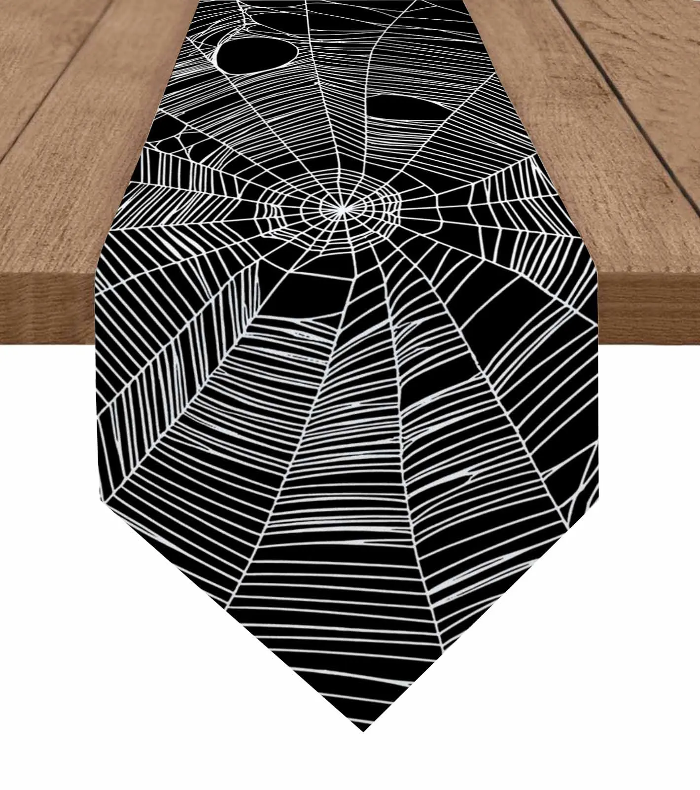 

Halloween Web Decoration Table Runner Cotton Linen Wedding Table Decor Tablecloth Kitchen Decor Table Cover