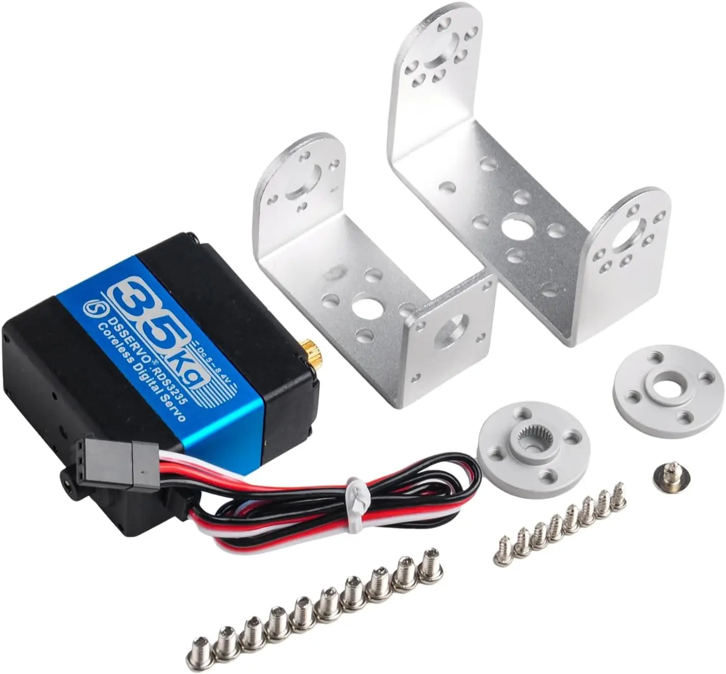 2 Sets 35KG RDS3235 High Torque Digital Servo Metal Gear Coreless Motor Servo 180 270 Degree with Bracket Arm Plate for RC Robot