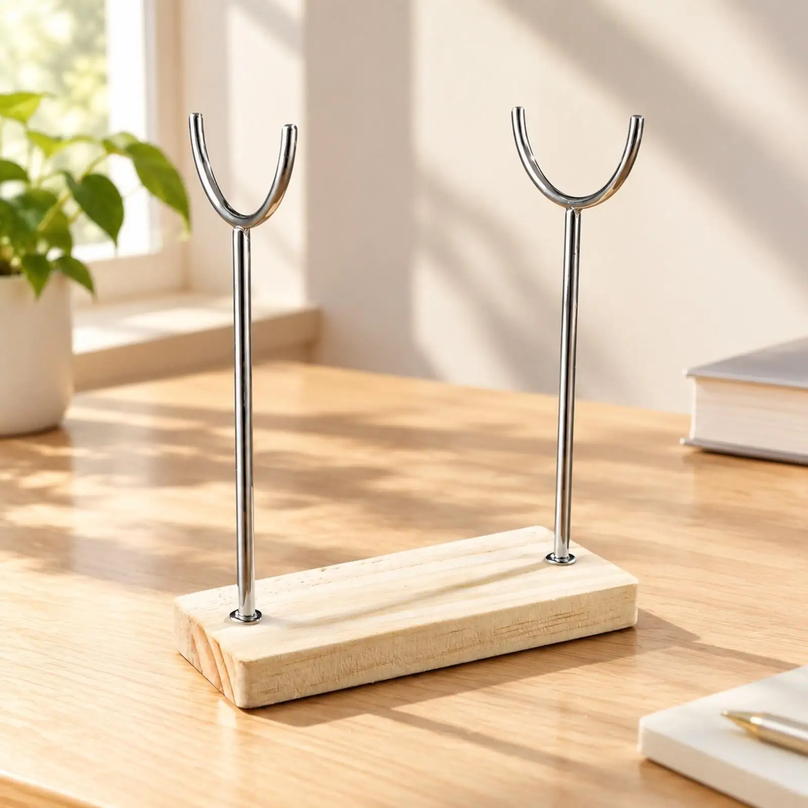 Bracelet Organizer Stand Wood Metal Tabletop Jewelry Display Selenite Holder for Bangles Earrings Necklaces Retail Counter