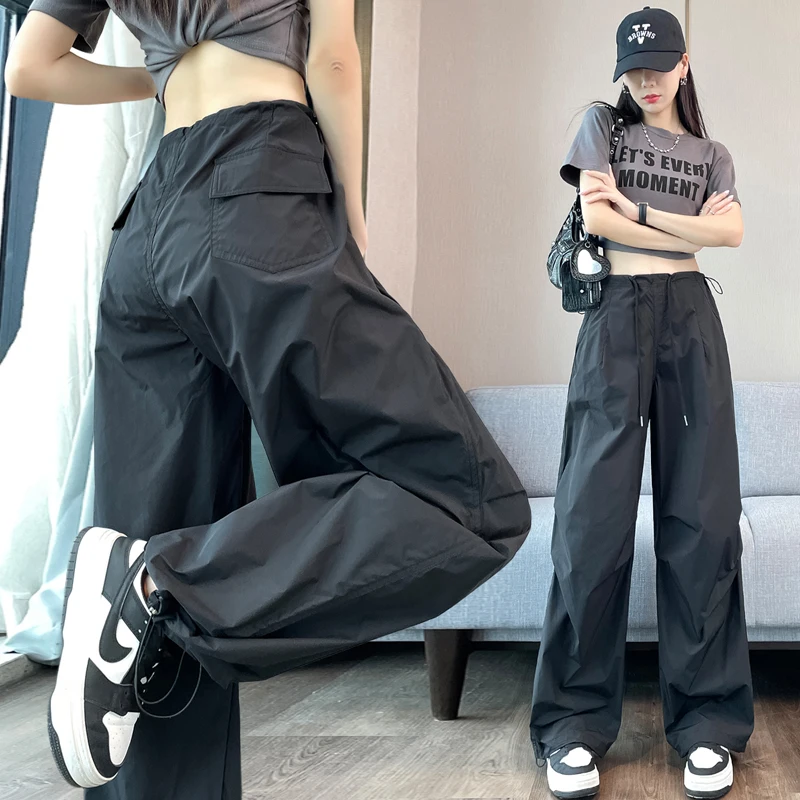 

Cargo Pants for Women 2025 Spring Summer Thin High-waist Loose Sports Pants Dongdaemun Korea Baggy Popular Clothes Wide Leg Girl
