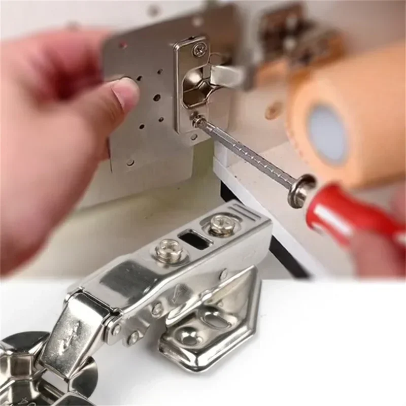 2/4/8PCS Cabinet Hinge Repair Plate Stainless Steel Hinge Repair Mounting Fixing Plate With Screws Furniture door hinge