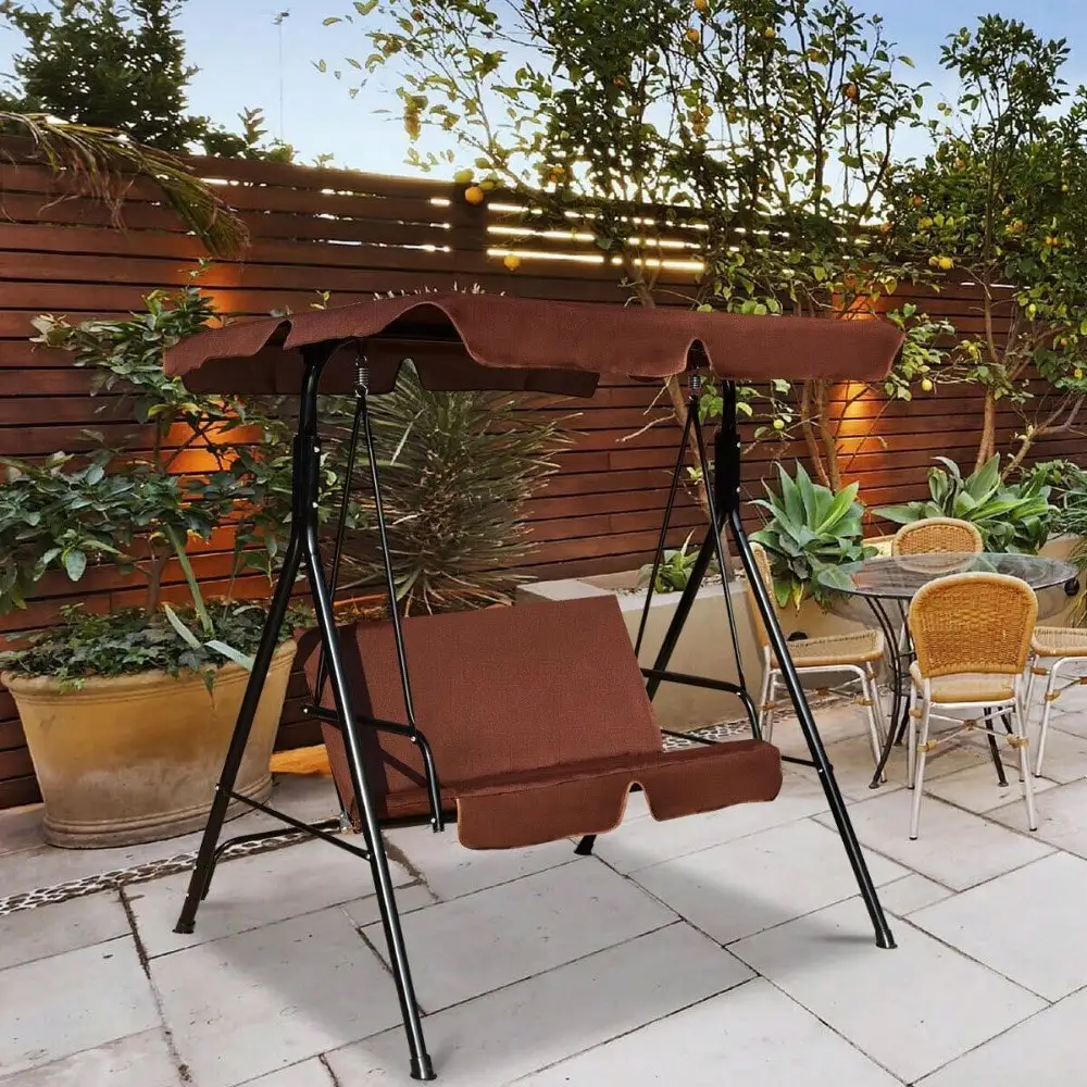 

Patio Canopy Swing Glider Hammock Cushioned Steel Frame Outdoor Loveseat Garden