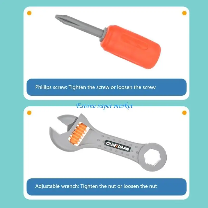 090B Conjunto ferramentas construção para carros STEM para crianças meninos meninas Conjunto ferramentas