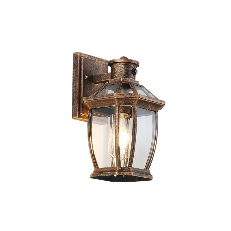 Outdoor motion sensors, outdoor lighting, wall mounted wall lamps with transparent glass, waterproof outdoor lamps, wall mounted