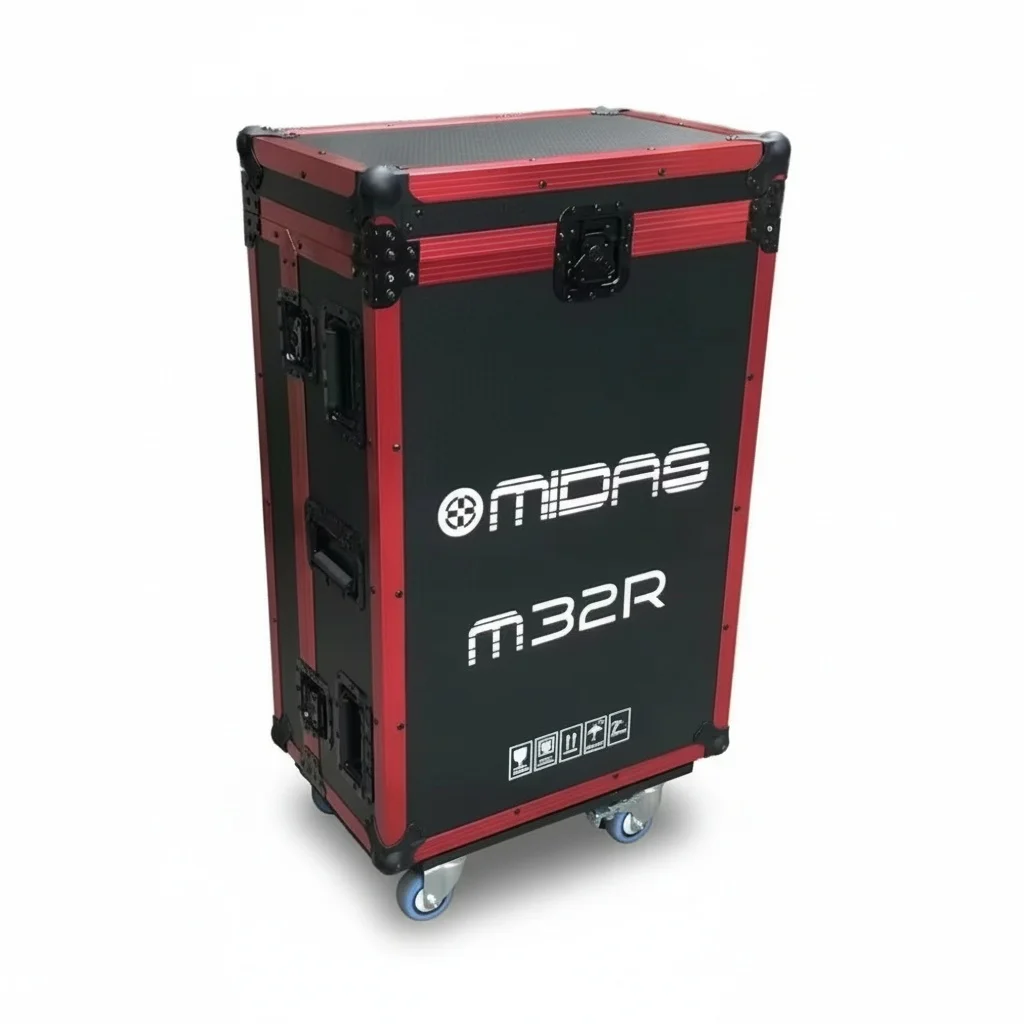 Mixing Console Flight Case, Aluminum Alloy, Shockproof Aviation Case for Midas M32R, Industrial Transport Case, 800x500x290mm
