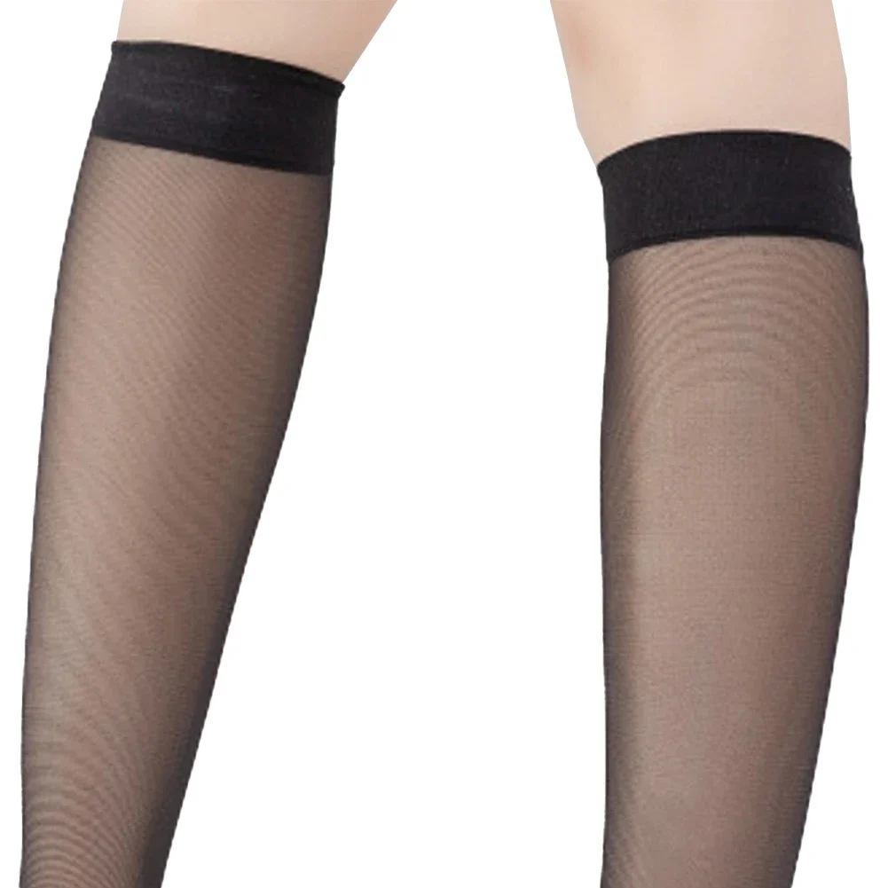 1 Pair Mens Glossy Stockings Stretchy Over-the-Calf Socks See-Through Knee High Socks Nightclub Performance Costume Accessories