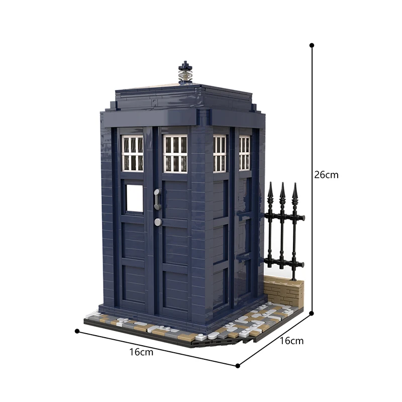 MOC City Doctored Whoed Tardised House Telephone Box Model Building Block Time and Space Portaled Bricks Assemble Toy Xmas Gifts