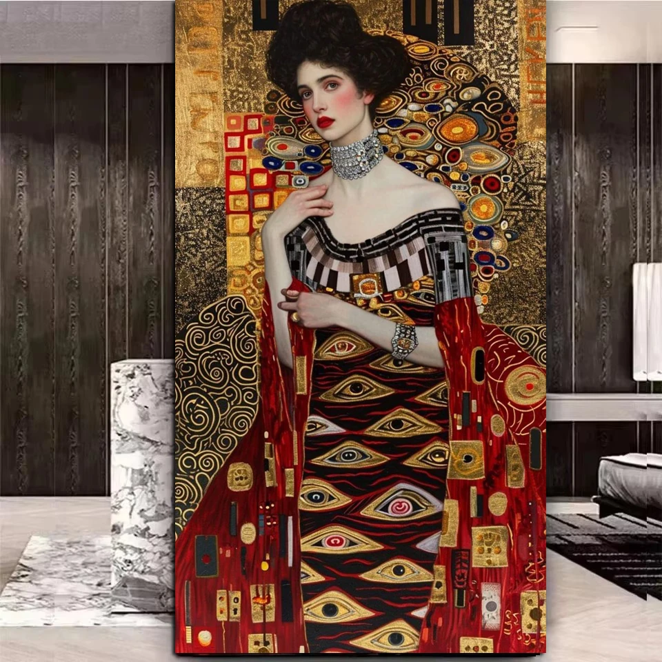 

Vibrant Gustav Klimt Inspired Female DIY Diamond Painting New Arrival Full Square Round Drill Mosaic Diamond Embroidery Big Size