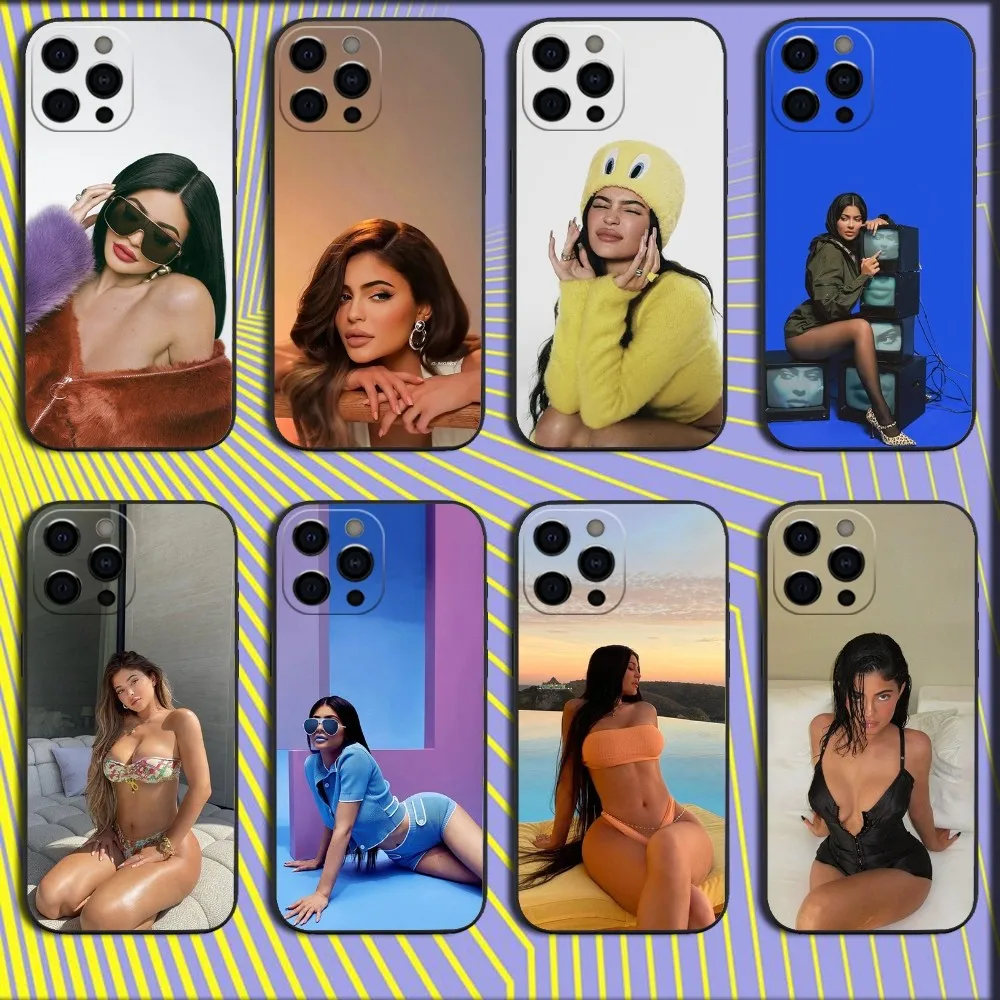 Socialite k-kylie jenner Phone Case For iPhone 16,15,14,13,12,11,Pro,X,XS,Max,XR,Plus,Mini Soft Black Cover