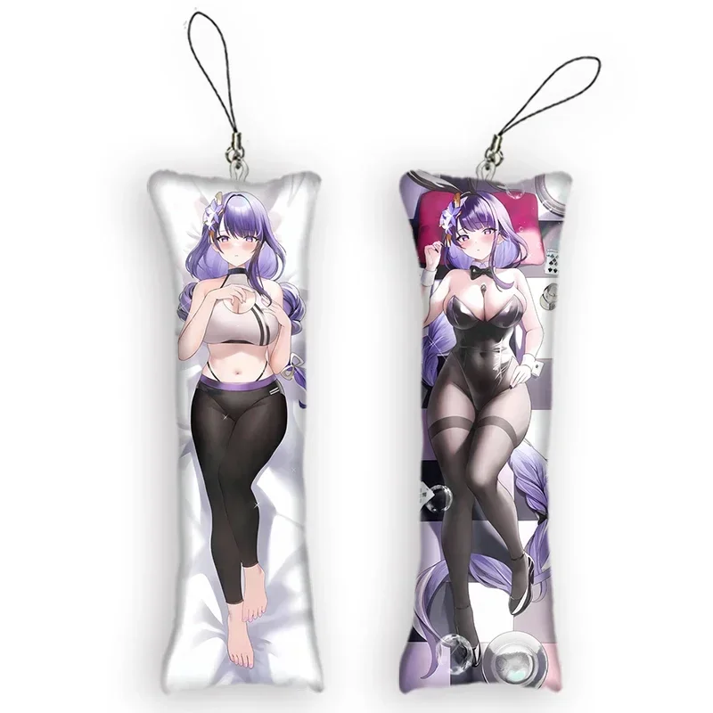 

Fashion4x12cmGenshin Impact Raiden Shogun Baal Dakimakura Mini Keychain Anime Double-Sided Printed Pendant Cute Otaku Keychains