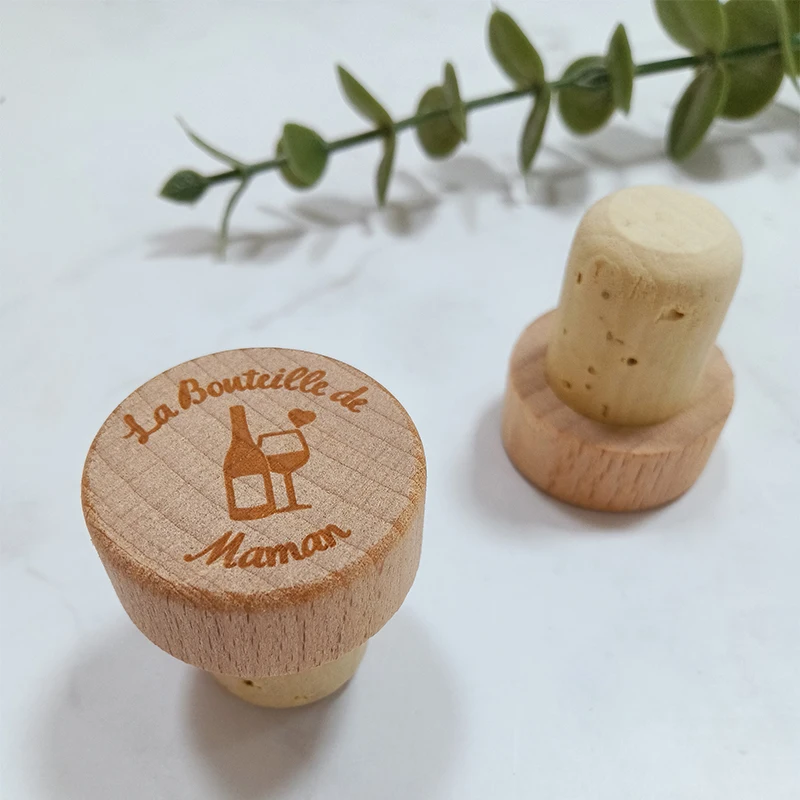 Custom Wooden Bottle Stoppers For Kitchen,Bar,Gifts,Wedding, Birthday Decoration Party Supplies Wedding Souvenirs For Guests