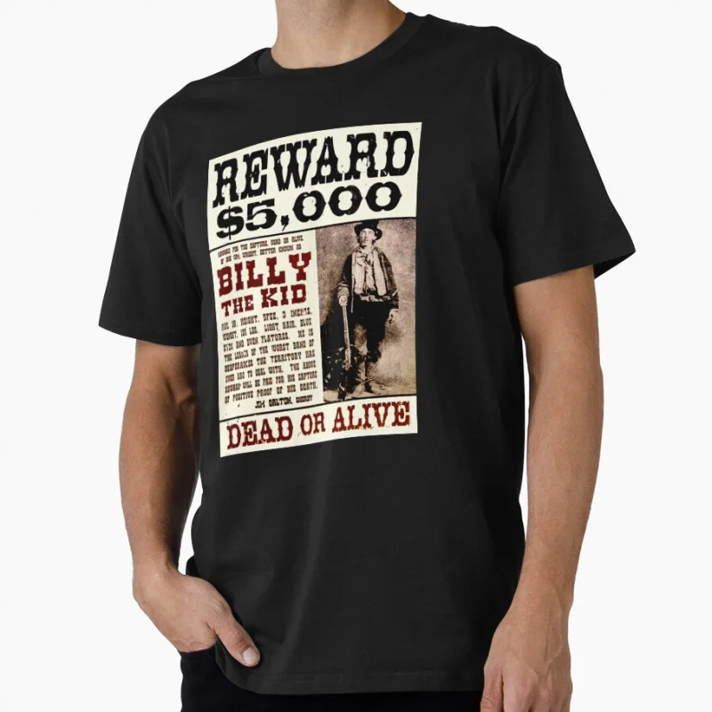 

BILLY THE KID Vintage film A Fistful of Dollars Cowboy movie Eastwood Retro Gift t shirt Large size Tops 100% cotton Clothes