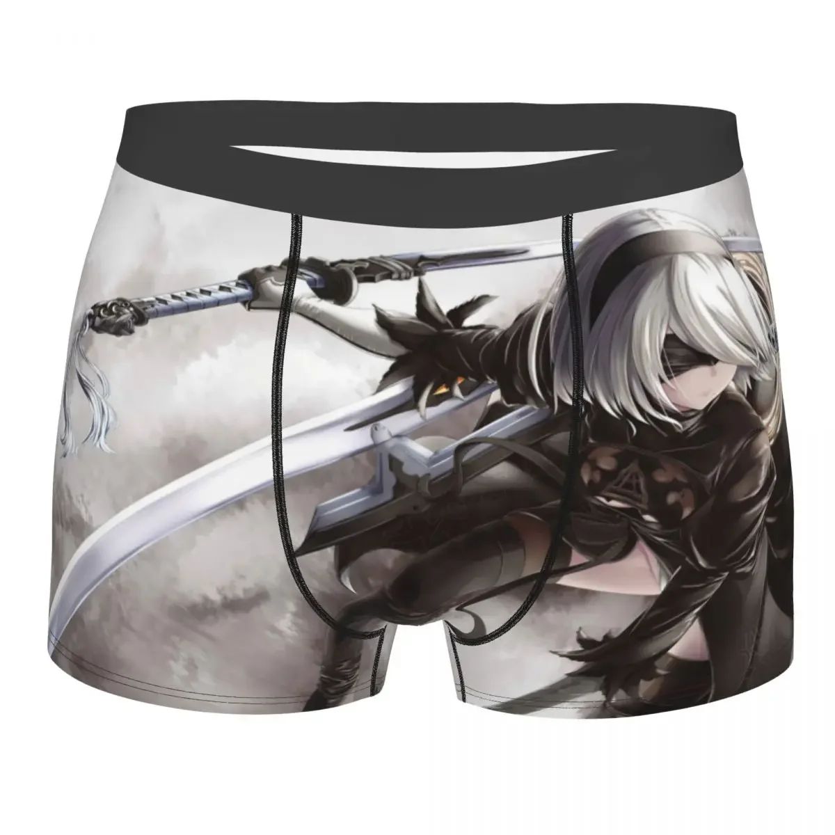 Men's NieR Automata Boxer Shorts Panties Breathable Underwear YoRHa 2B Game Male Novelty Plus Size Underpants