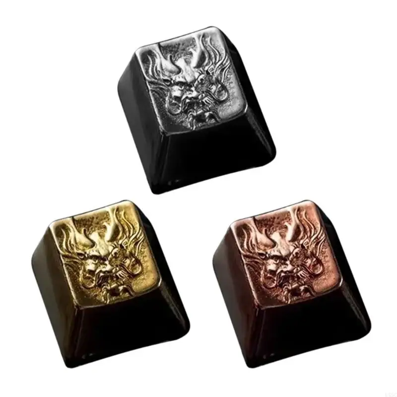 U55C Colored Copper Dragon Keycap Brass Keycaps with Detailed Engraving Perfectly for Desktop Mechanical Keyboards Decoration