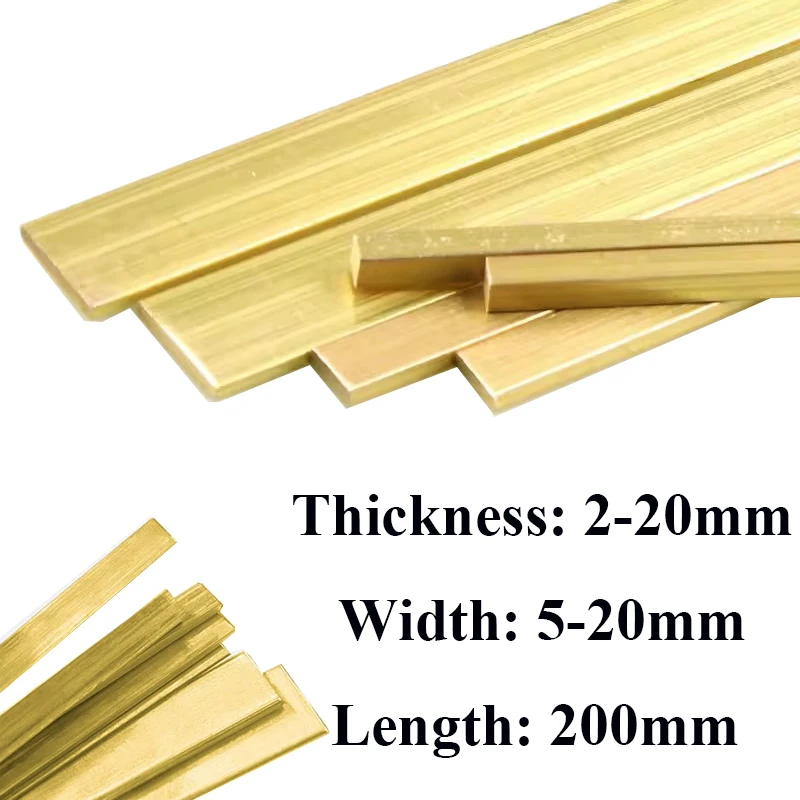 Latão Flat Bar Plate Strip Comprimento 250 mm 200 mm Espessura mm mm mm 10 mm 15 mm 20 mm Sólidos de Cobre Puros Material da Placa do Metal H59
