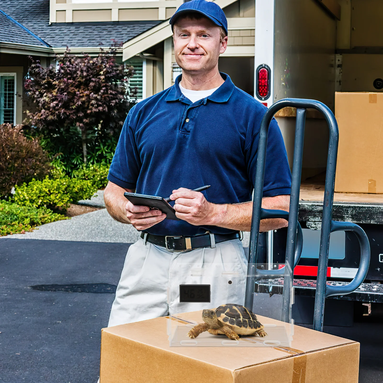 

Acrylic Transparent Reptile Box Portable Lightweight Ventilated for Transport Breeding Feeding Spider Scorpion Gecko Insect
