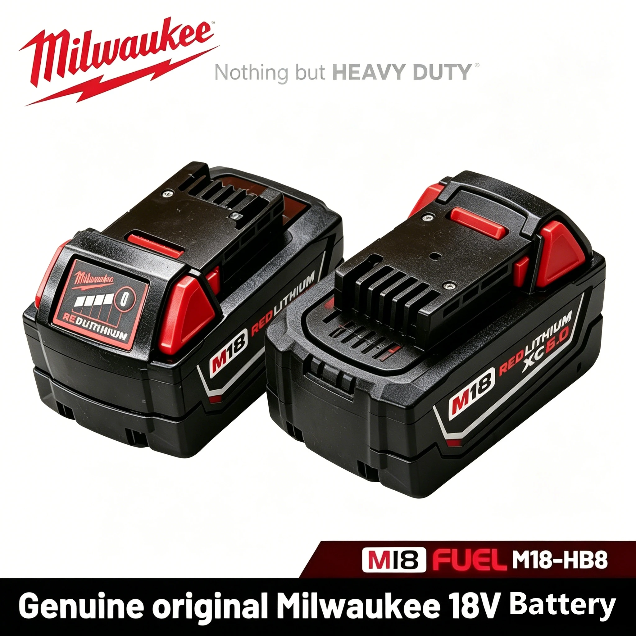 

100% New Original Milwaukee M18 18V 6.0Ah High Output Li-ion Battery for Cordless Power Tools Rechargeable Replacement