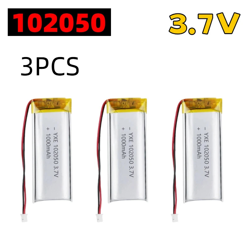 102050 3.7V 1000mAh Akumulator litowo-polimerowy z wtyczką JST PH2.0, o dużej pojemności, do kamery, nawigacji GPS, MP5, zestawu słuchawkowego — zdjęcie produktu 5