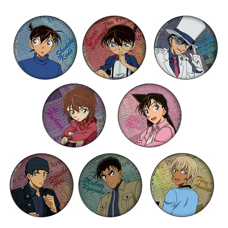 

Чехол аниме «Детектив Конан», закрытый Haibara Ai Satou Miwako, значок для костюма для косплея, булавка, жесть SPTE, брошь, аксессуары, реквизит
