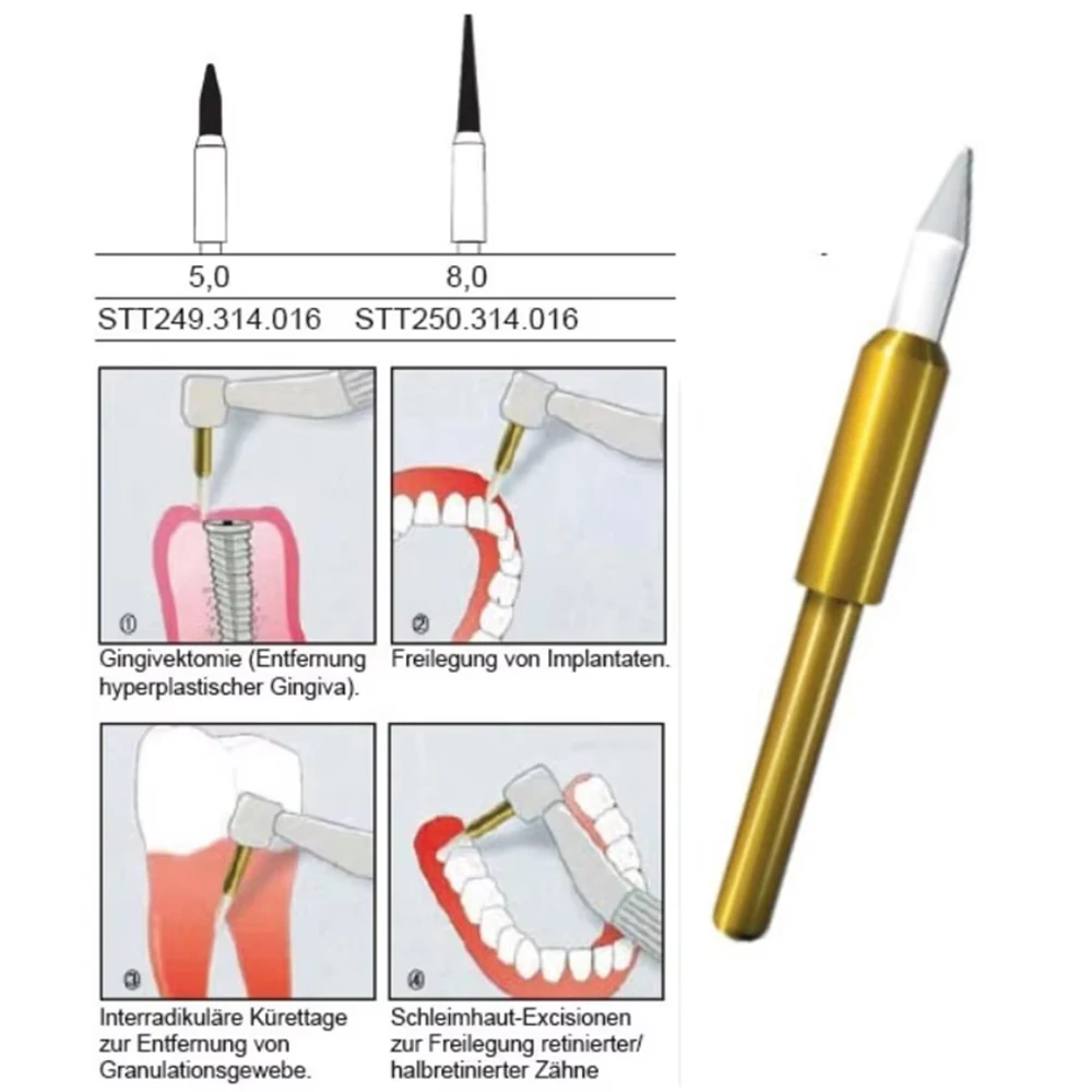 Ceramic Soft Tissue Trimming Burs, Gingival Surgery Cutters for Hyperplastic Gum & Retraction, Dental Surgical Instruments