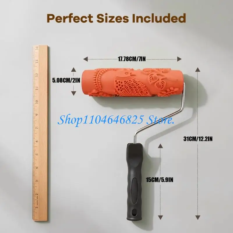 Wall pattern paint roller with soft rubber bird tool Texture Paint Roller - view 6