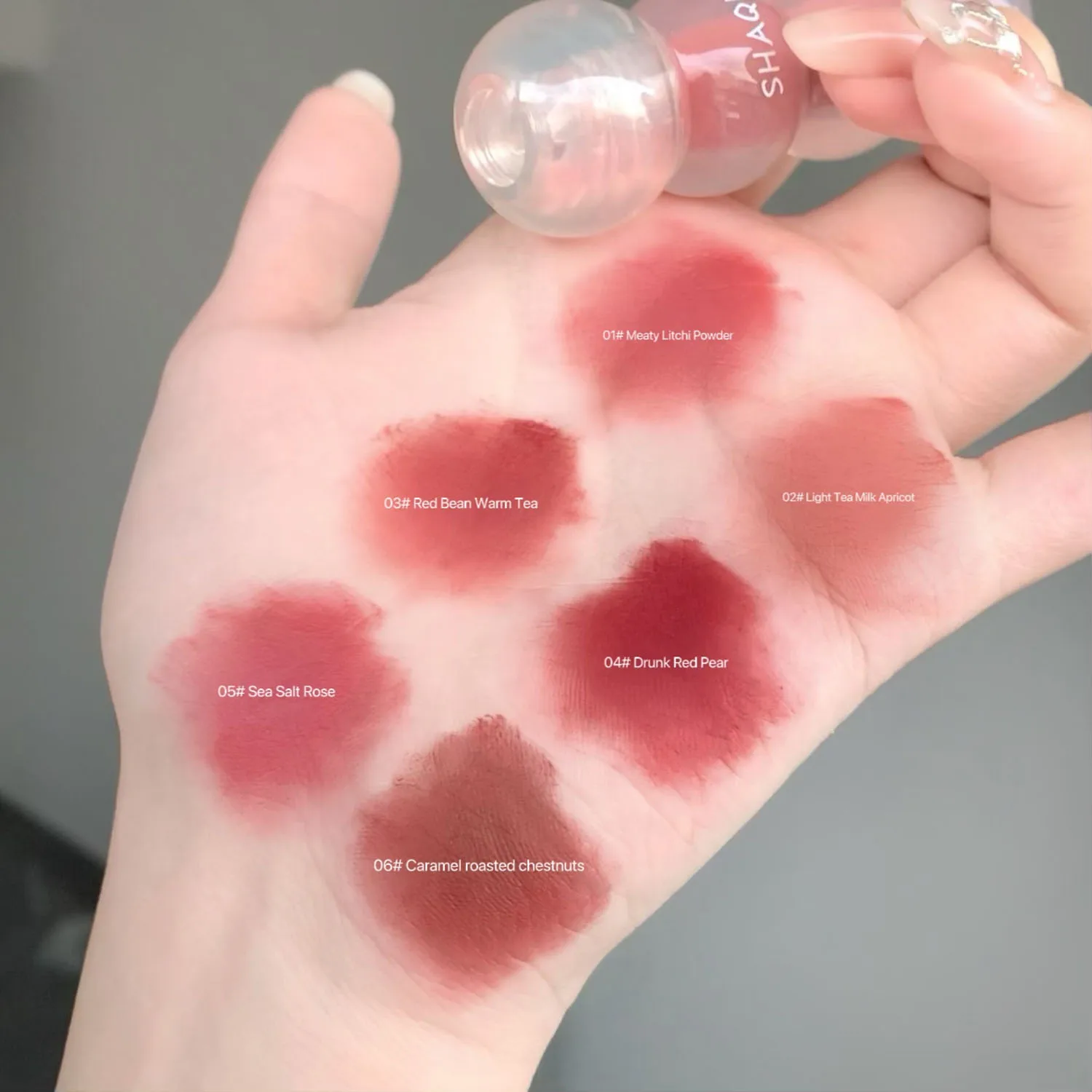 SHAQINUO Tanghulu Zachte Matte Lip Modder Matte Matte Lipgloss Zijdeachtige Textuur Lippenstift Lipgloss