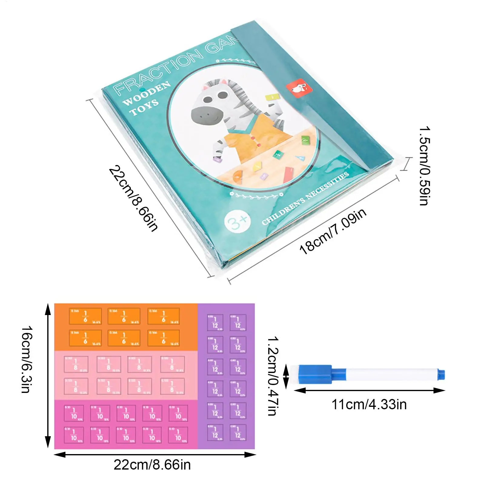 자석 분수 교육용 퍼즐 STEM 수학 교육 자석 분수 교구 다기능 수학 교구