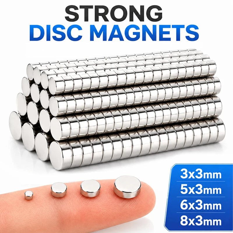 Round Strong Neodymium Magnets Thickness 3mm NdfeB Permanent Magnetic Imanes Fridge Magnet Multi-use Perfect for Home DIY Office