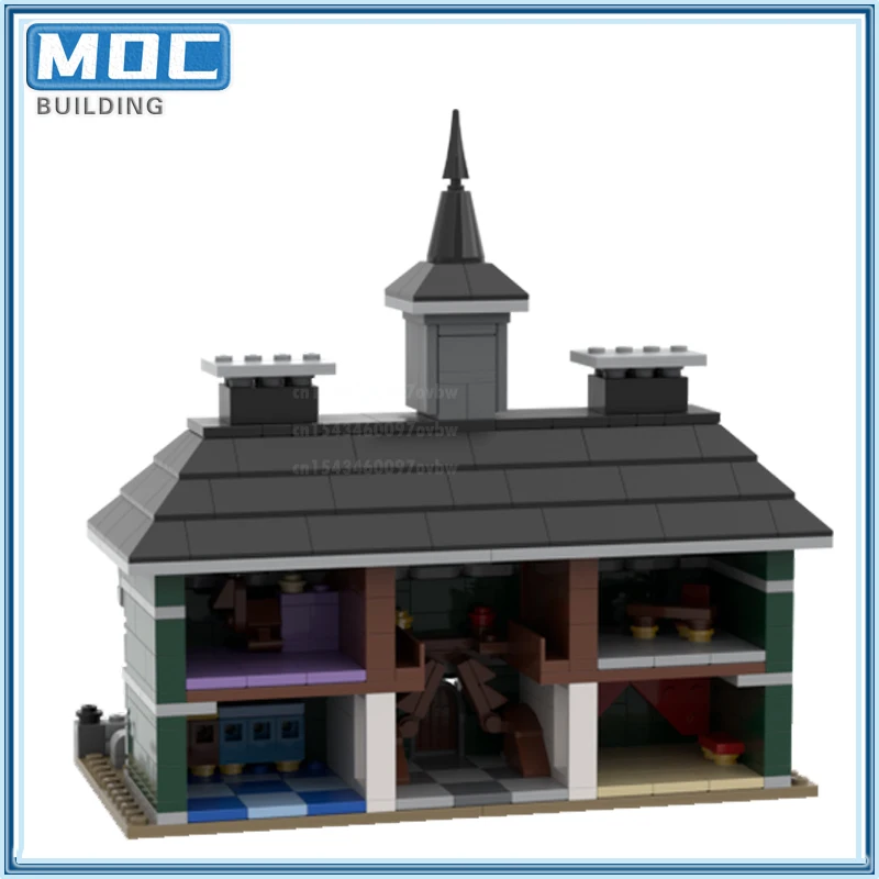 Street View MOC Building Blocks Mansion City Bricks Assemblaggio fai-da-te Costruzione modulare Collezione creativa Giocattoli Regali di festa