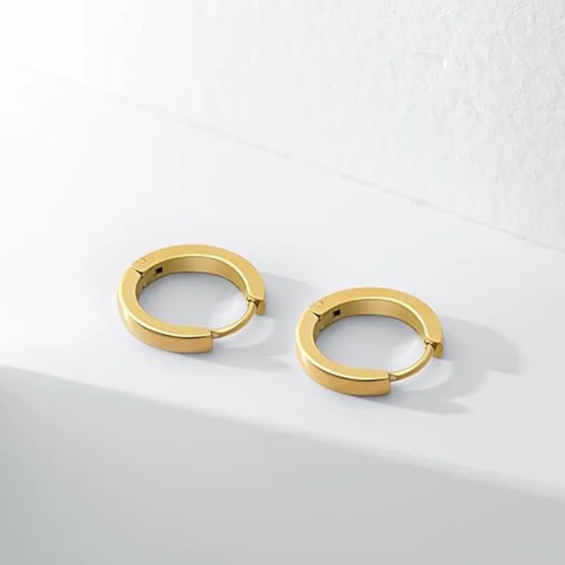 3 Paar Creolen aus 925er-Sterlingsilber, 14 Karat Weißgold vergoldet, kleine silberne Creolen, Knorpel-Huggie-Ohrringe für Damen und Herren – Detail 4