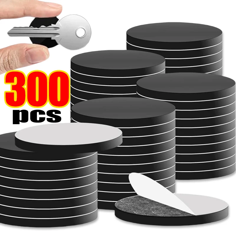 50-300pcs Magnetic Round Self Adhesive Disc Flexible Rubber Soft Magnet Sheet 20X2mm for Refrigerator Office School DIY Projects