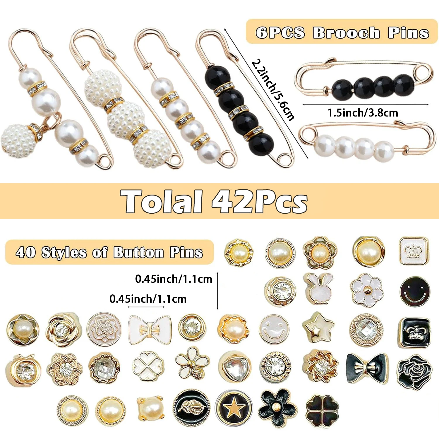 42 Pcs Shoe Charms for Sneakers Junk Sock Charms Kit Pearl Rhinestone Sock Charm with Safety Pins DIY Accessories for Decorating