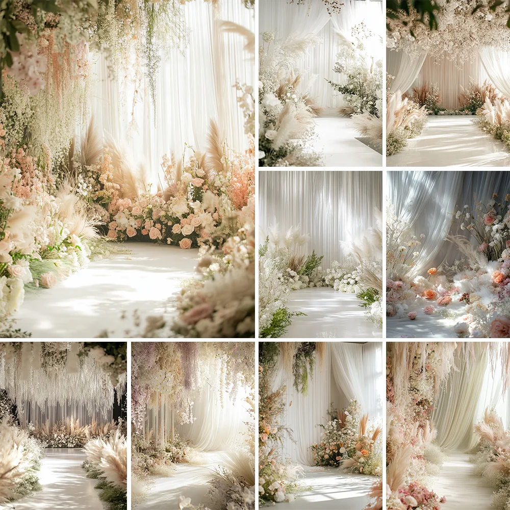 

Boho Floral Arch Wall Room Photography Background Adult Birthday Wedding Maternity Portrait Decor Backdrop Photo Studio Supplies