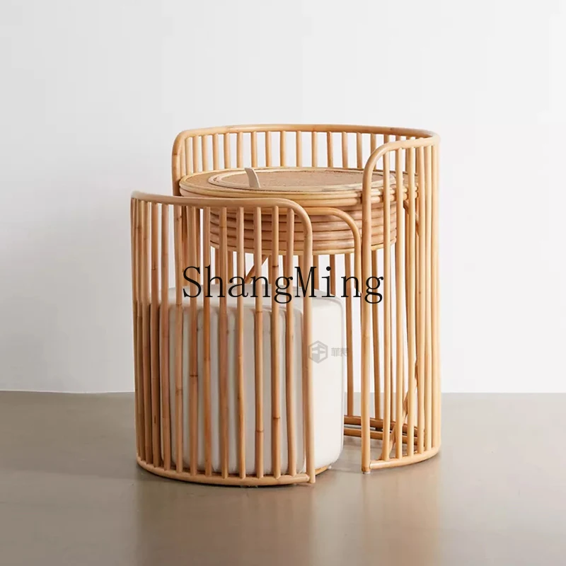 CLbedroom foldable creative fashion makeup table antique woven dresser villa luxury home