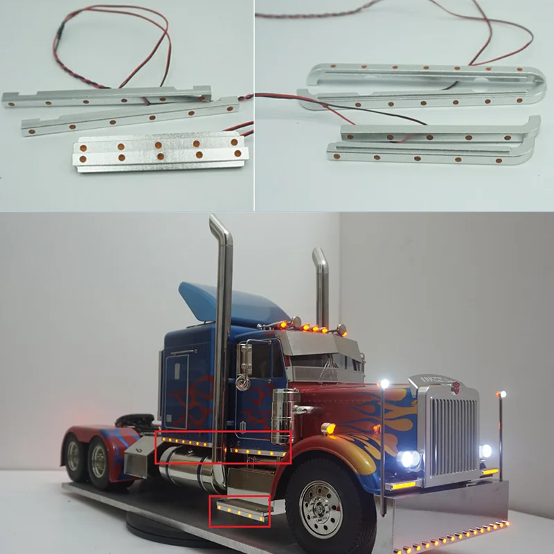 King Hauler LED Light Side Light Strip for 1/14 Tamiya RC Truck Trailer Tipper 56301 King Hauler Car Diy Parts