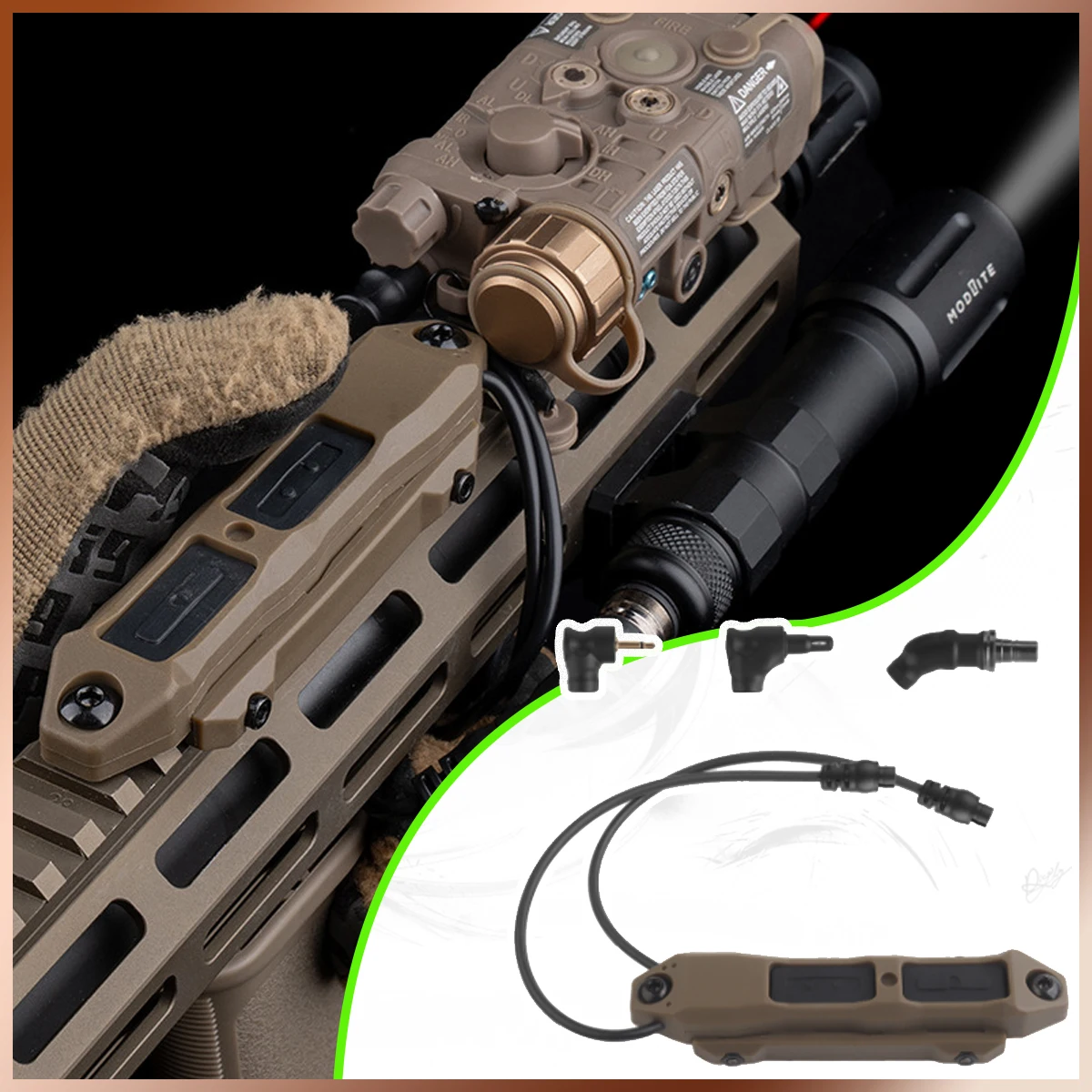 Pulsante interruttore a pressione tattico pulsante interruttore a doppia funzione remoto per torcia PEQ-15 DBAL-A2 M300 M600 Airsoft