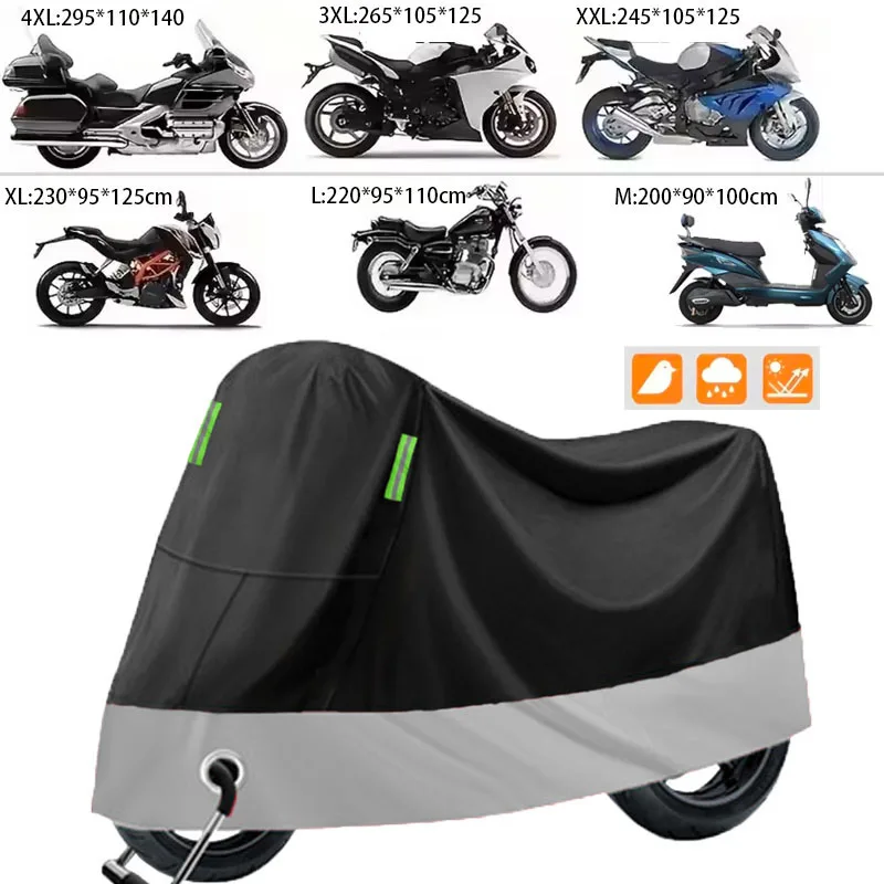 

Motorcycle Cover Waterproof All Season Dustproof UV Protection Motorbike Protective Dust Rain Sunshade Cover for All Season