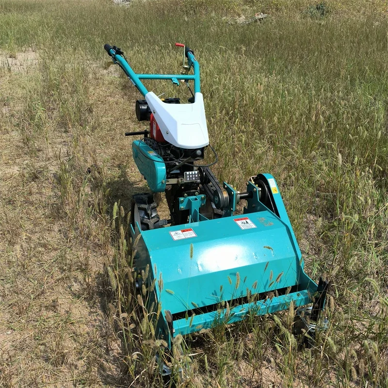 Agricultural Waste Grass Crushing Machine Hand Push  Lawn Mower   Weeding Lawn Mower