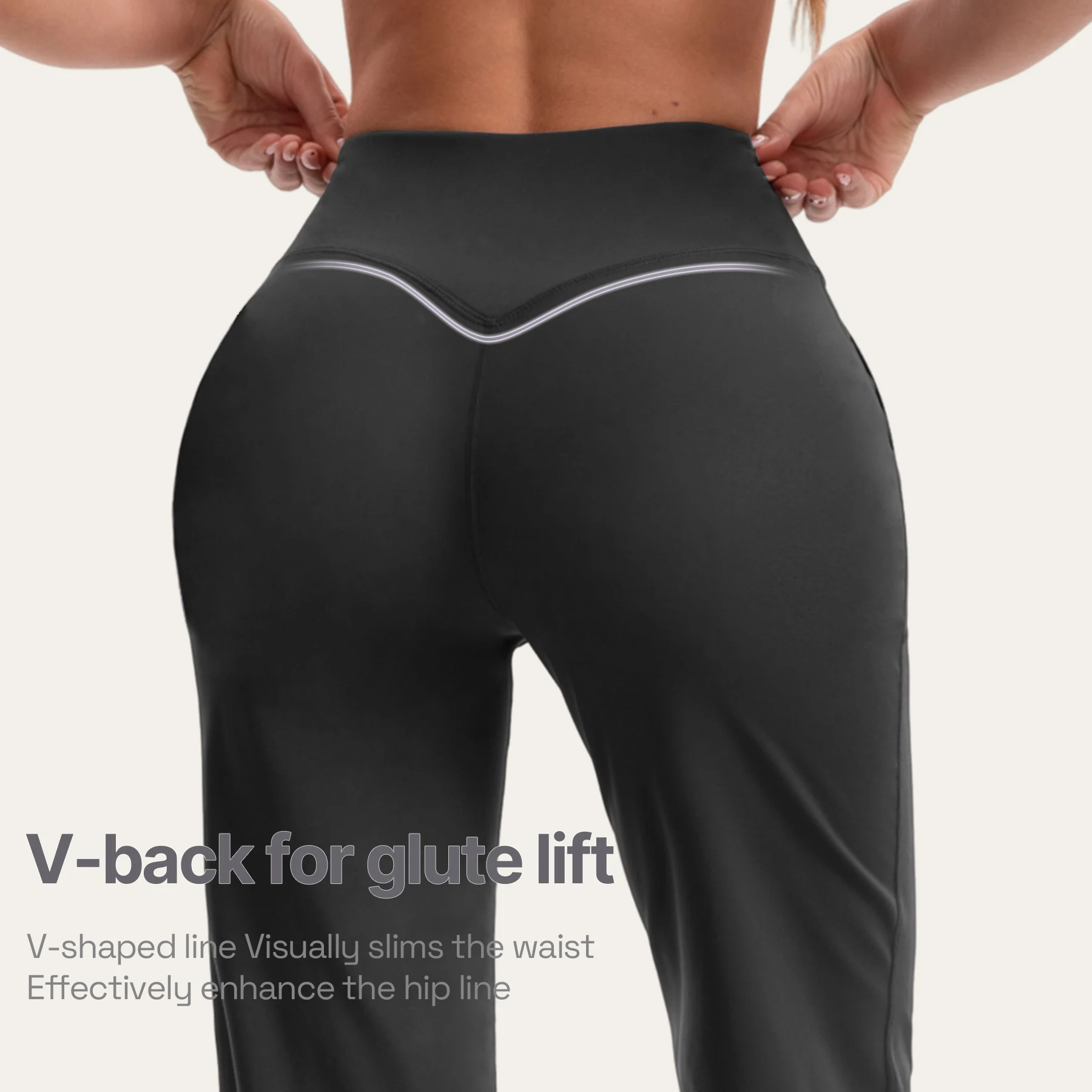 Pantalon de yoga évasé taille haute pour femme, effet ventre plat, rehaussement des fesses, deux poches, extensible, doux et fluide, pour le sport et le bureau