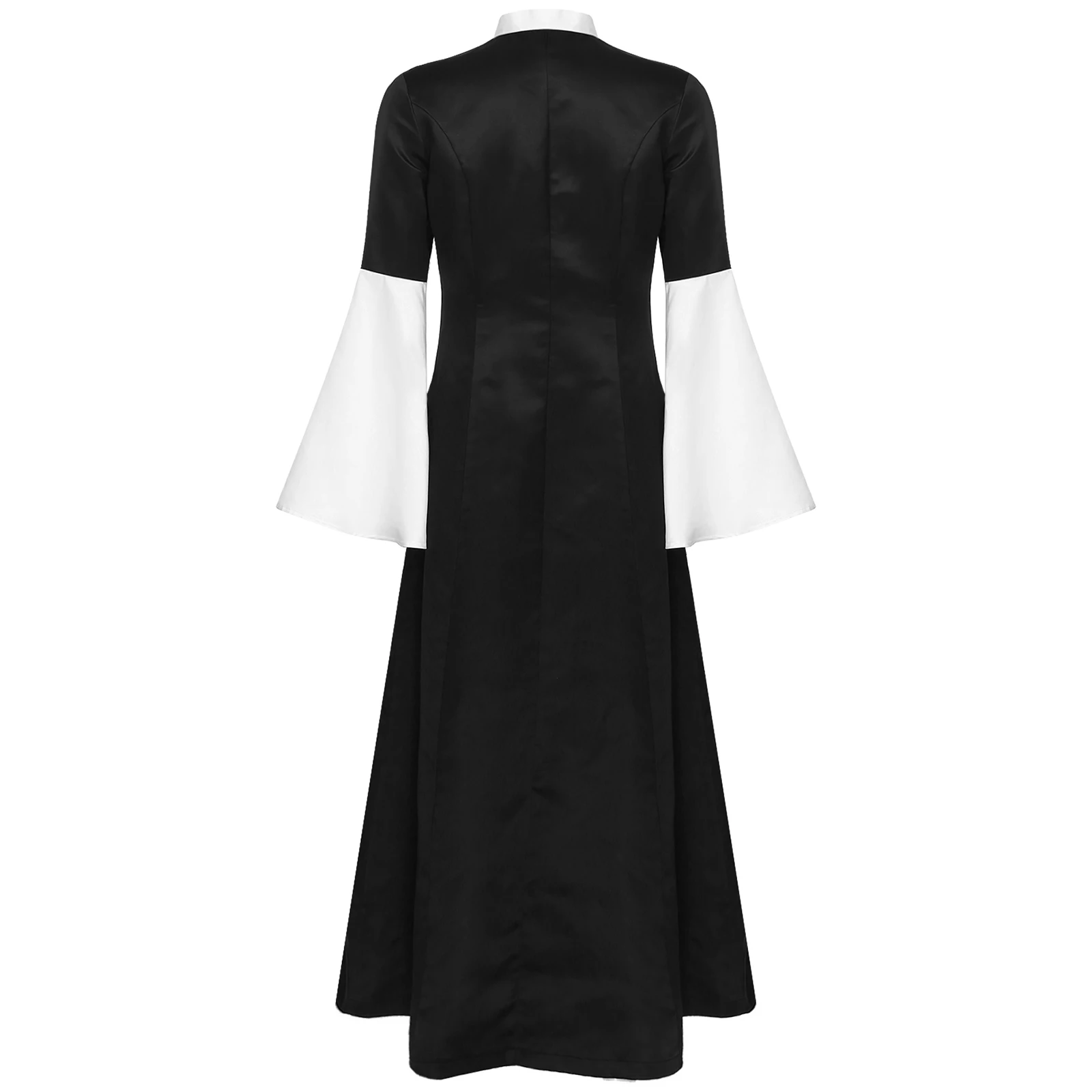 Women Liturgical Preacher Clergy Robe Church Choir Robe Button Loose Maxi Dress Priest Pulpit Robes Cosplay Gown Priestess Dress