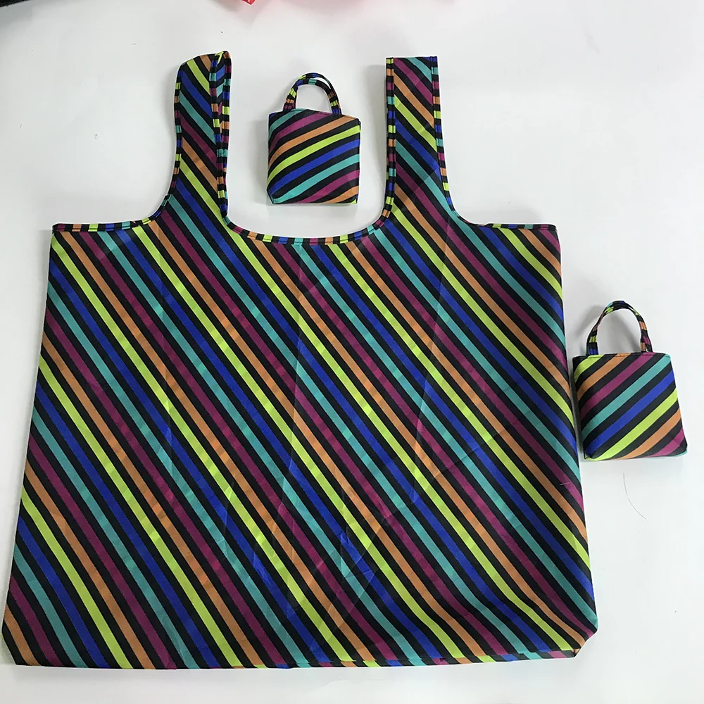 

Складная сумка с полным принтом, модная складная сумка для покупок из переработанного полиэстера, многоразовая легкая сумка для хранения