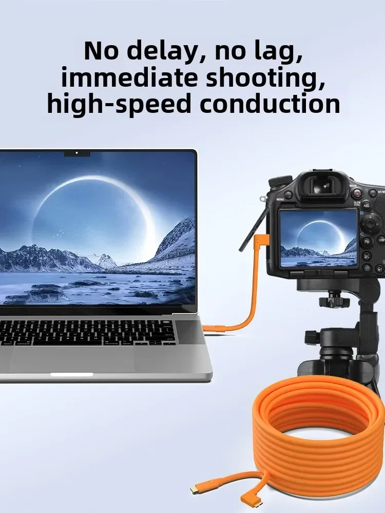 Type-C to Micro b online shooting line data cable suitable for Canon 5D4/5DSR/1DX2 Nikon D850/D810/D5