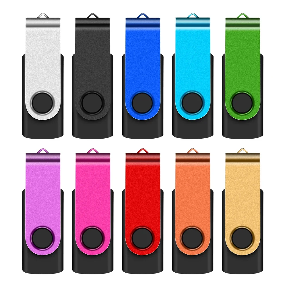 

Rotatable Metal USB 2.0 Flash Drives 64GB 32GB High Speed Pen Drive 16GB USB Stick 8GB 4GB Memory Stick Black U Disk for Laptop