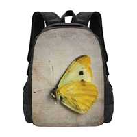 Elegy Hot Sale Schoolbag Backpack Fashion Bags Butterfly Yellow Still Life Texture Karen E Camilleri Creative Home Wares Gothic