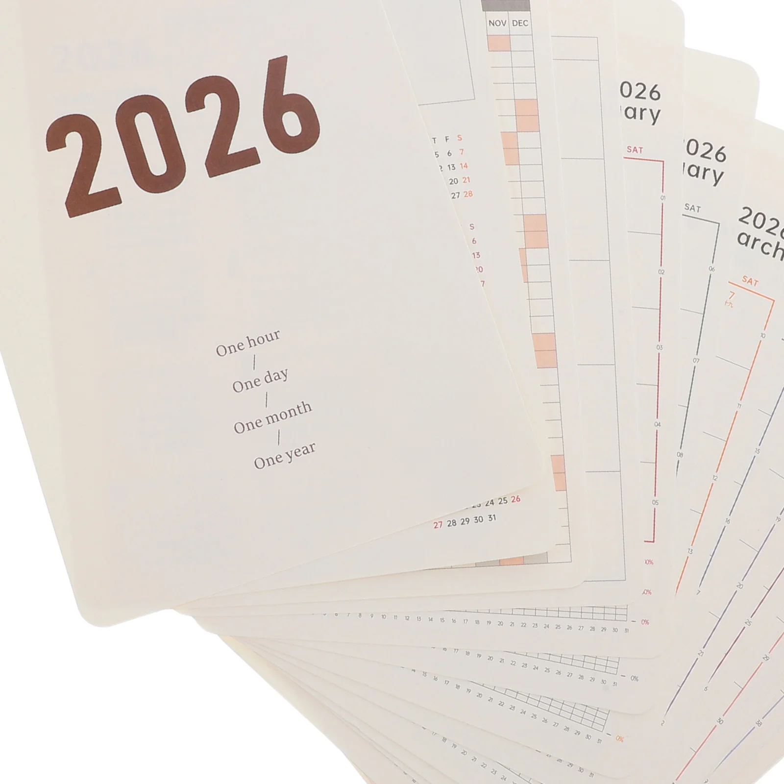 1Set 2026 Desk Calendar Refill Aesthetic Design Daily Planner Sheets Premium Paper Large Grid Layout Office Desk Decor