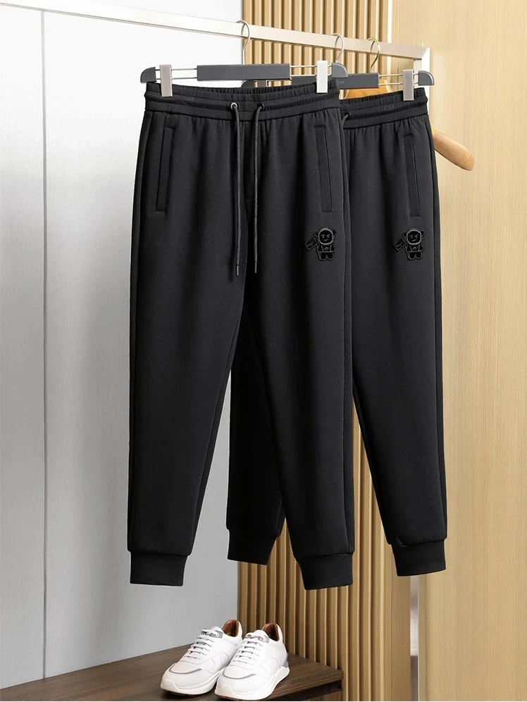 

Легкие роскошные эластичные весенне-осенне-зимние универсальные спортивные повседневные брюки с космической вышивкой, мужские модные брюки