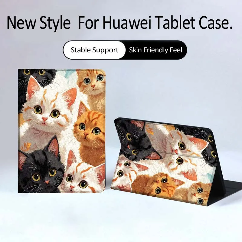 

Cartoon Cat Group Art Tablet Case For Huawei MatePad Pro Air 12 X Honor Pad 8 V8 9 13 GT GT2 3 12.6 13.3 Inch